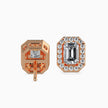 Emerald Halo Lab-Grown Diamond Gold Stud Earrings