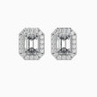 Emerald Halo Lab-Grown Diamond Gold Stud Earrings