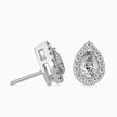 Pear Prong With Halo Lab-Grown Diamond Gold Stud Earrings