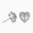 Heart Halo Lab-Grown Diamond Gold Stud Earrings