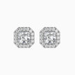 Asscher Halo Lab-Grown Diamond Gold Stud Earrings