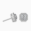 Asscher Halo Lab-Grown Diamond Gold Stud Earrings