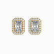 Radiant Halo Lab-Grown Diamond Gold Stud Earrings