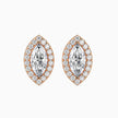Marquise Halo Lab-Grown Diamond Gold Stud Earrings