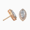 Marquise Halo Lab-Grown Diamond Gold Stud Earrings