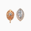 Marquise Halo Lab-Grown Diamond Gold Stud Earrings