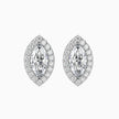 Marquise Halo Lab-Grown Diamond Gold Stud Earrings