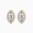 Marquise Halo Lab-Grown Diamond Gold Stud Earrings