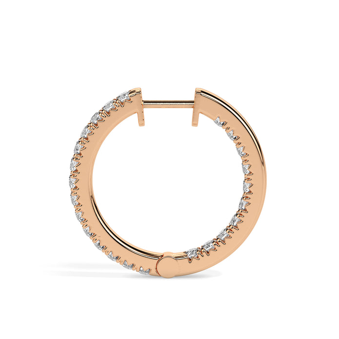 0.49Ct Round Prong Set Lab-Grown Diamond Gold Hoop Earrings
