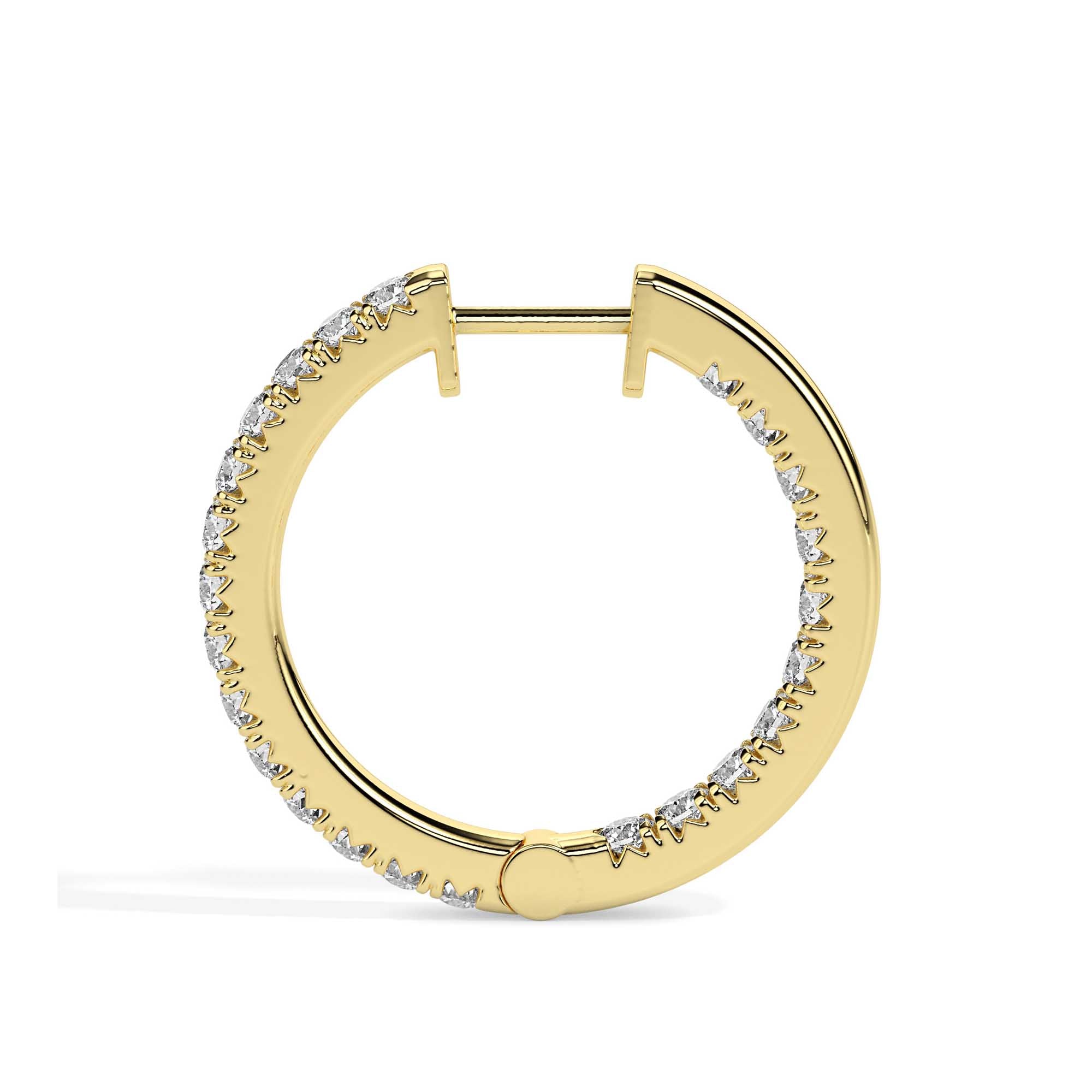 0.49Ct Round Prong Set Lab-Grown Diamond Gold Hoop Earrings