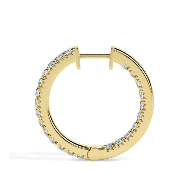 0.49Ct Round Prong Set Lab-Grown Diamond Gold Hoop Earrings