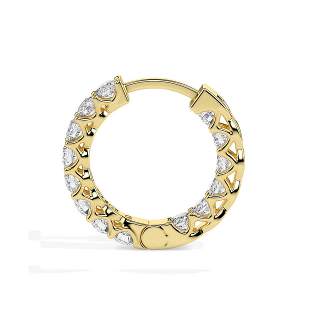 0.97Ct Round Prong Set Lab-Grown Diamond Gold Hoop Earrings