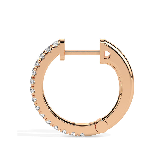 0.40Ct Round Pave Lab-Grown Diamond Gold Hoop Earrings