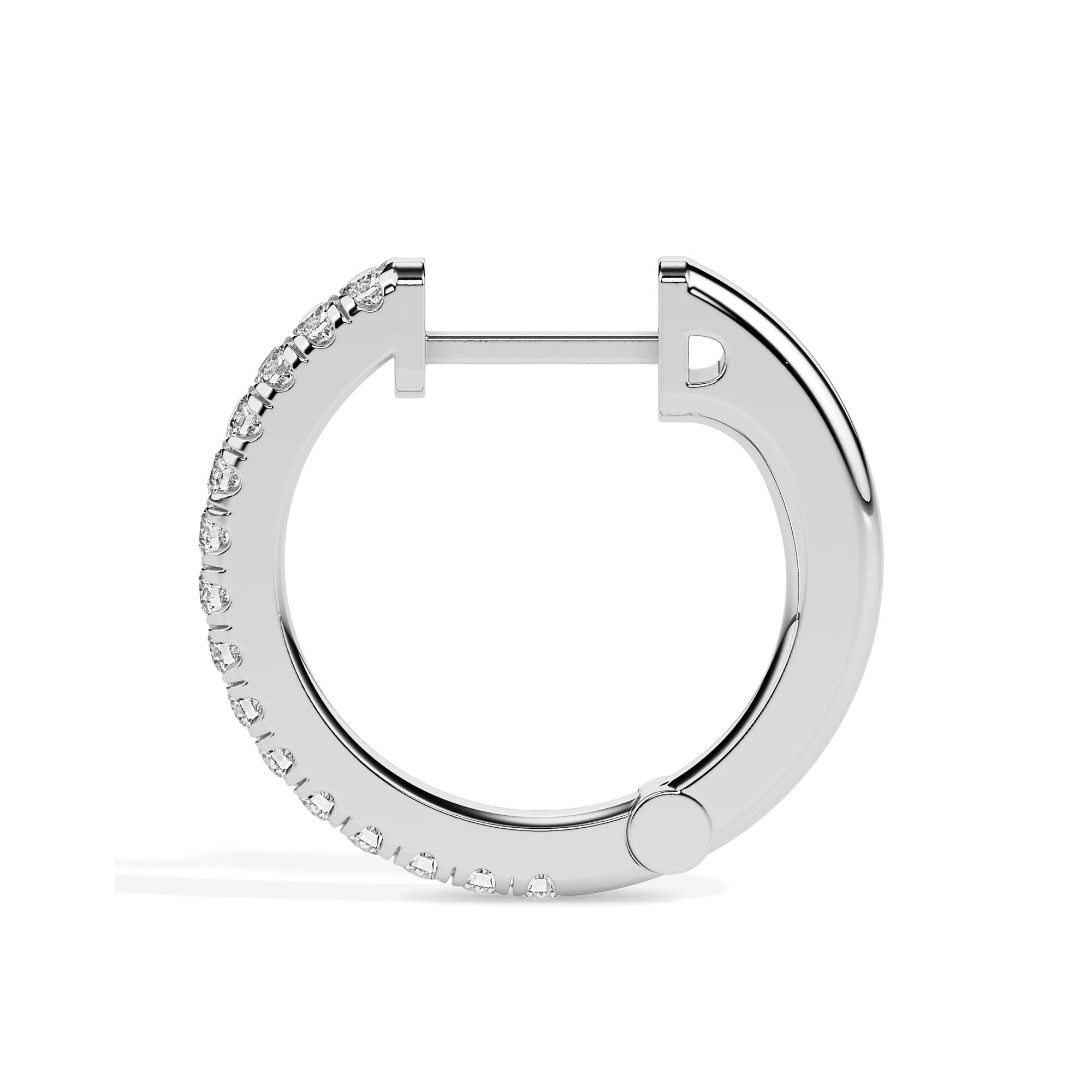 0.40Ct Round Pave Lab-Grown Diamond Gold Hoop Earrings