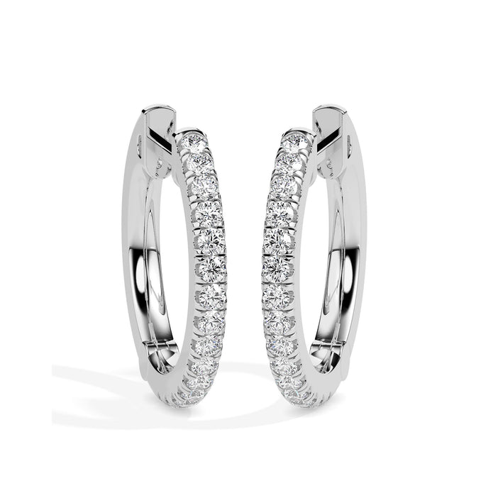 0.40Ct Round Pave Lab-Grown Diamond Gold Hoop Earrings
