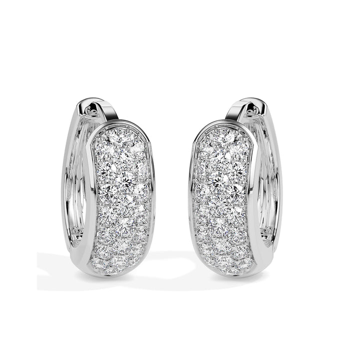 0.31Ct Prong With Cluster Lab-Grown Diamond Gold Hoop Earrings
