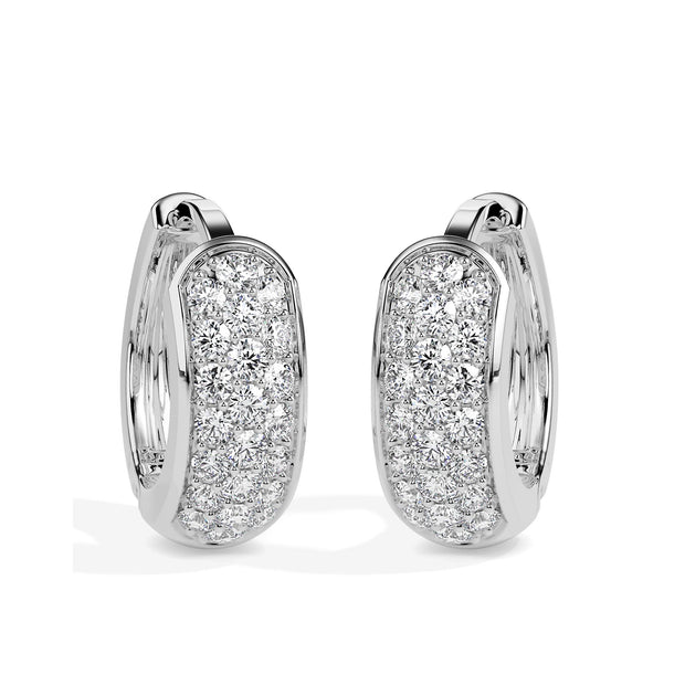 0.31Ct Prong With Cluster Lab-Grown Diamond Gold Hoop Earrings