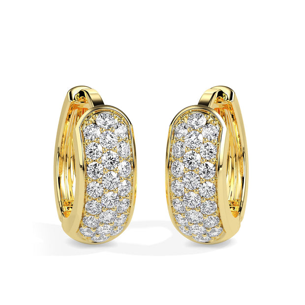 0.31Ct Prong With Cluster Lab-Grown Diamond Gold Hoop Earrings