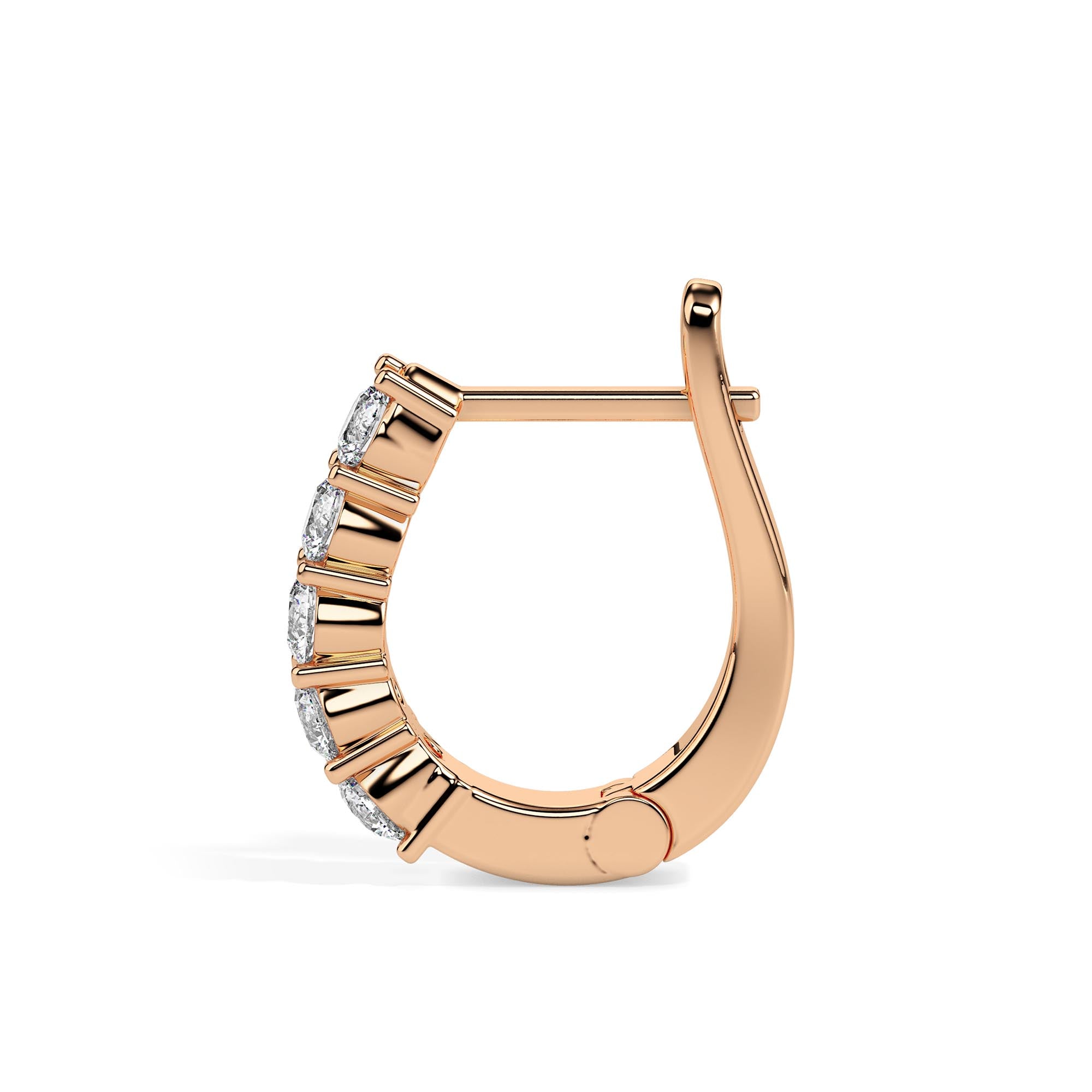 0.46Ct Round Prong Set Lab-Grown Diamond Gold Hoop Earrings