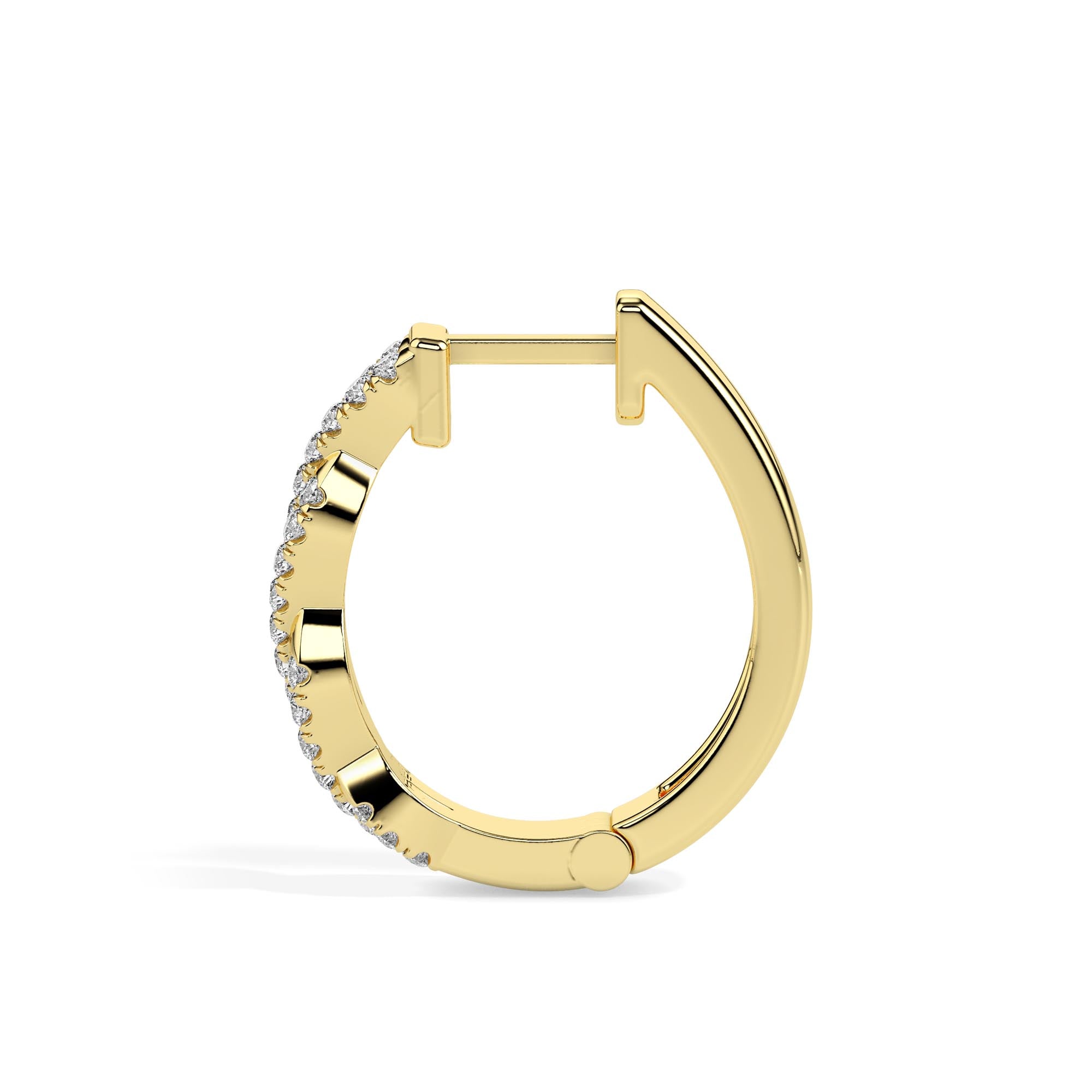 0.21Ct Twisted Pave Lab-Grown Diamond Gold Hoop Earrings