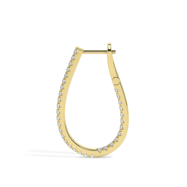 0.83Ct "Inside Out" Style Pave Set Lab-Grown Diamond Gold Hoop Earrings