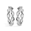 0.19Ct Twisted Style Pave Set Lab-Grown Diamond Gold Hoop Earrings