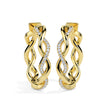 0.19Ct Twisted Style Pave Set Lab-Grown Diamond Gold Hoop Earrings