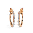 0.33Ct Baguette Prong Set Lab-Grown Diamond Gold Hoop Earrings