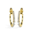 0.33Ct Baguette Prong Set Lab-Grown Diamond Gold Hoop Earrings
