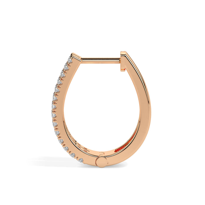 0.40Ct Double Row Pave Set Lab-Grown Diamond Gold Hoop Earrings