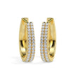 0.40Ct Double Row Pave Set Lab-Grown Diamond Gold Hoop Earrings