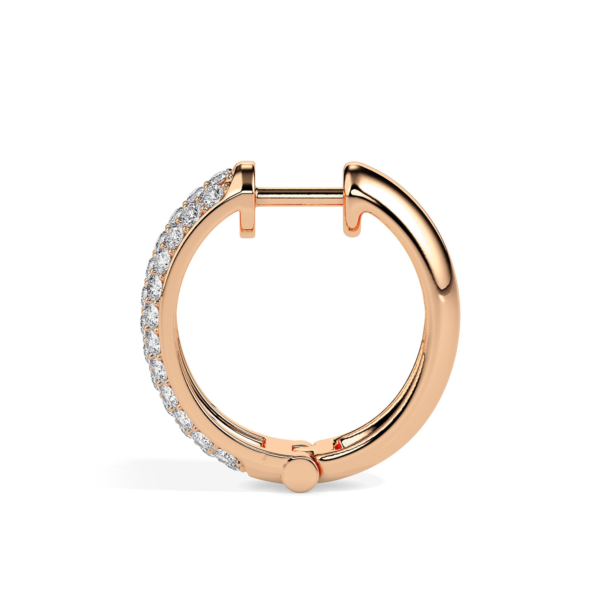 0.61Ct Pave Set With Cluster Lab-Grown Diamond Gold Hoop Earrings