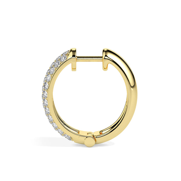 0.61Ct Pave Set With Cluster Lab-Grown Diamond Gold Hoop Earrings