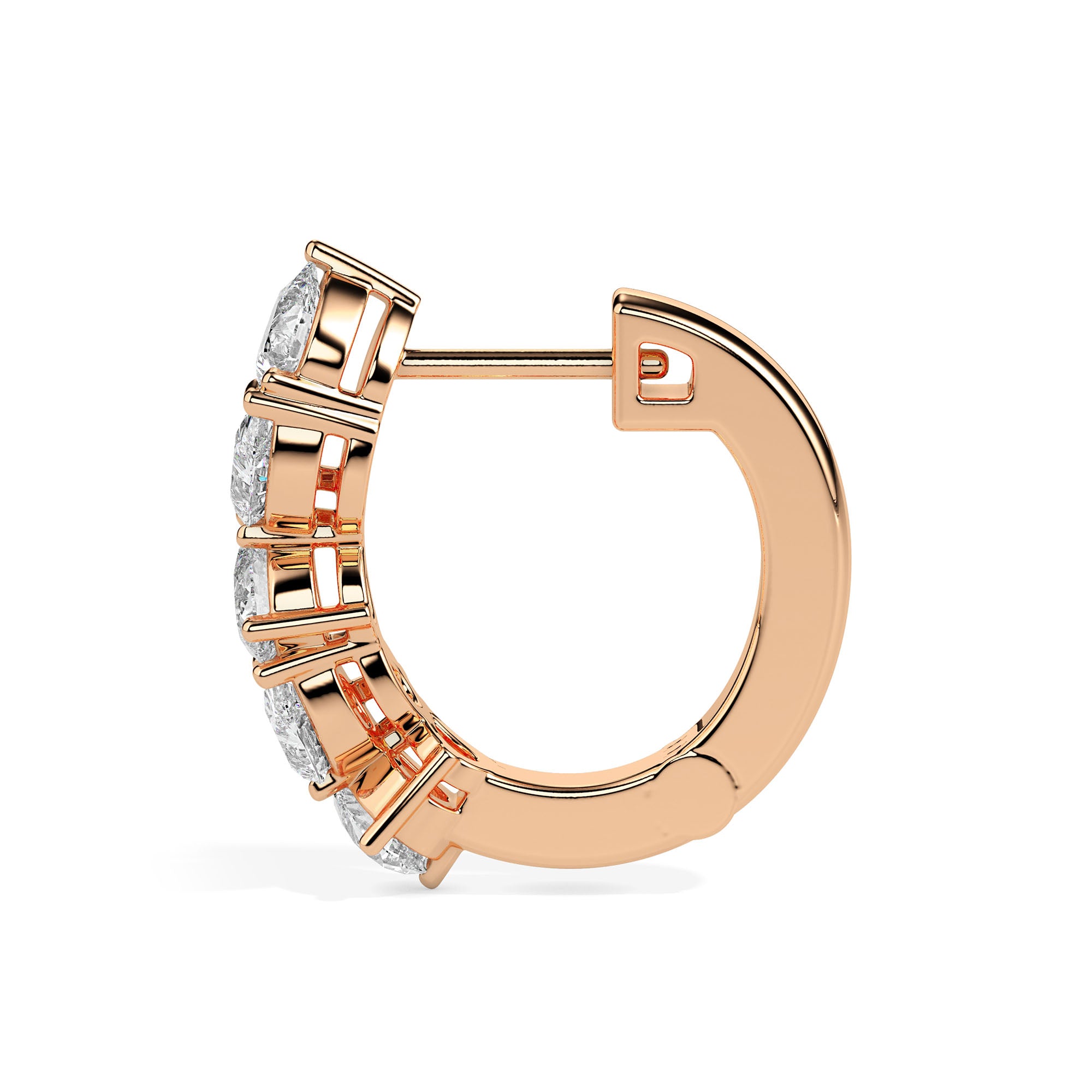 1.33Ct Leaf Style Prong Set Lab-Grown Diamond Gold Hoop Earrings