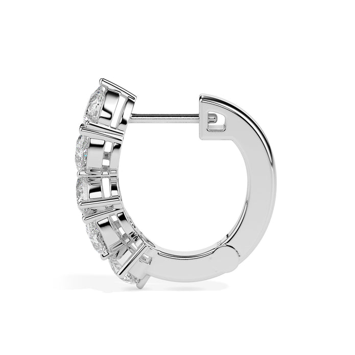 1.33Ct Leaf Style Prong Set Lab-Grown Diamond Gold Hoop Earrings