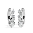 1.33Ct Leaf Style Prong Set Lab-Grown Diamond Gold Hoop Earrings