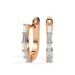 0.43Ct Baguette Prong Set Lab-Grown Diamond Gold Hoop Earrings
