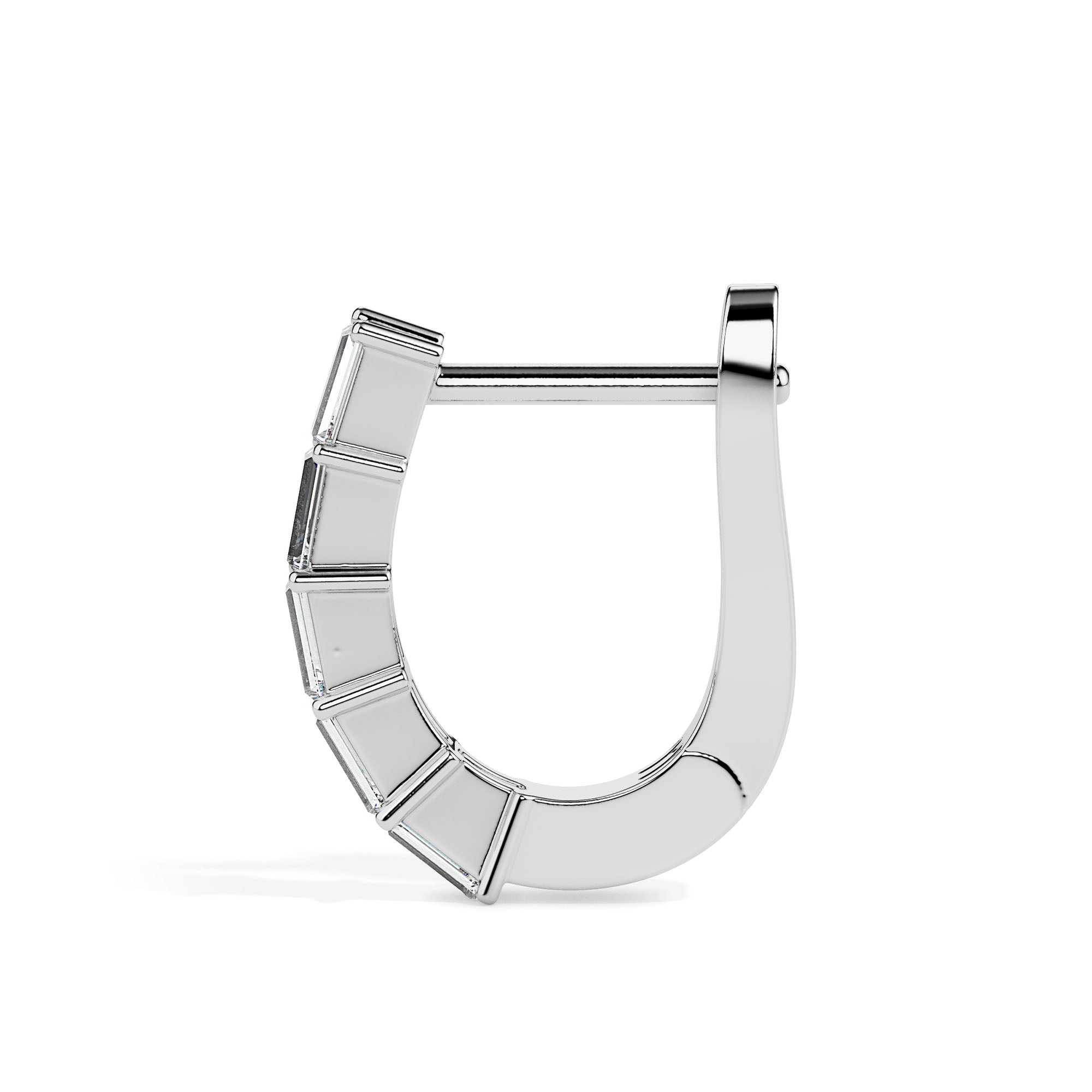 0.43Ct Baguette Prong Set Lab-Grown Diamond Gold Hoop Earrings