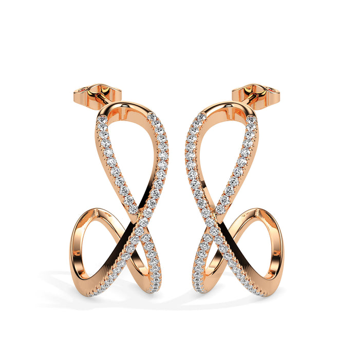 0.30Ct Infinity Style Pave Lab-Grown Diamond Gold Hoop Earrings