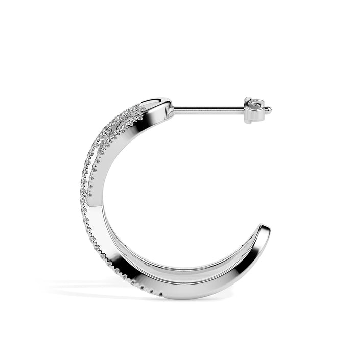 0.30Ct Infinity Style Pave Lab-Grown Diamond Gold Hoop Earrings
