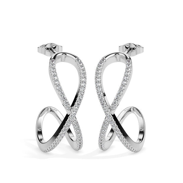 0.30Ct Infinity Style Pave Lab-Grown Diamond Gold Hoop Earrings