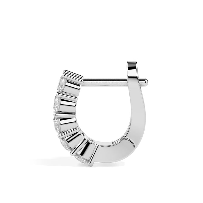 0.46Ct Round Prong Set Lab-Grown Diamond Gold Hoop Earrings