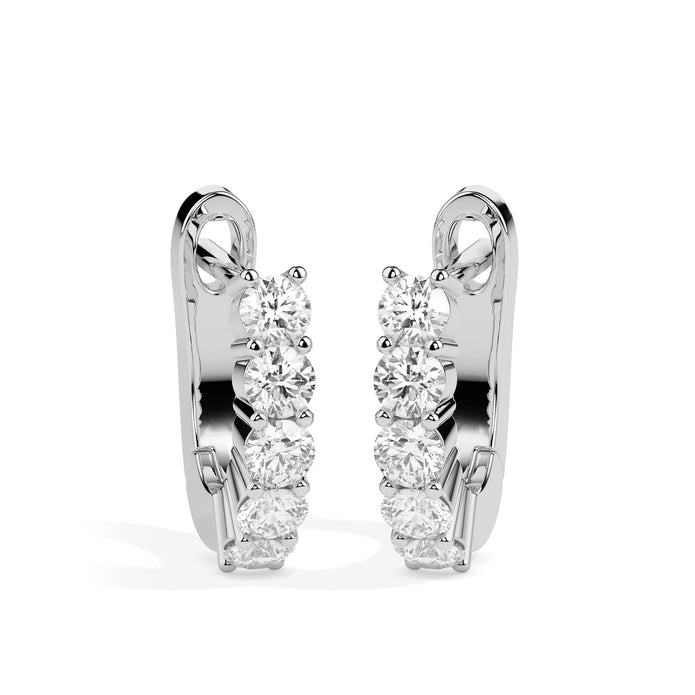 0.46Ct Round Prong Set Lab-Grown Diamond Gold Hoop Earrings