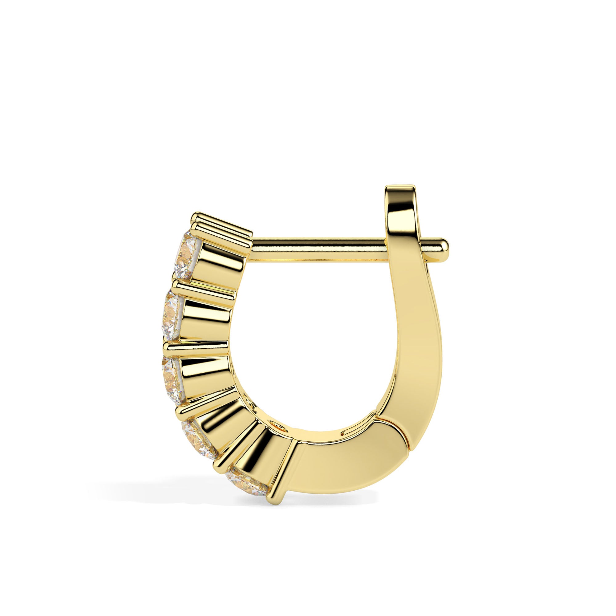 0.46Ct Round Prong Set Lab-Grown Diamond Gold Hoop Earrings