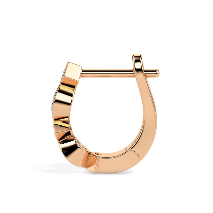 0.19Ct Square & Leaf Shape Lab-Grown Diamond Gold Hoop Earrings