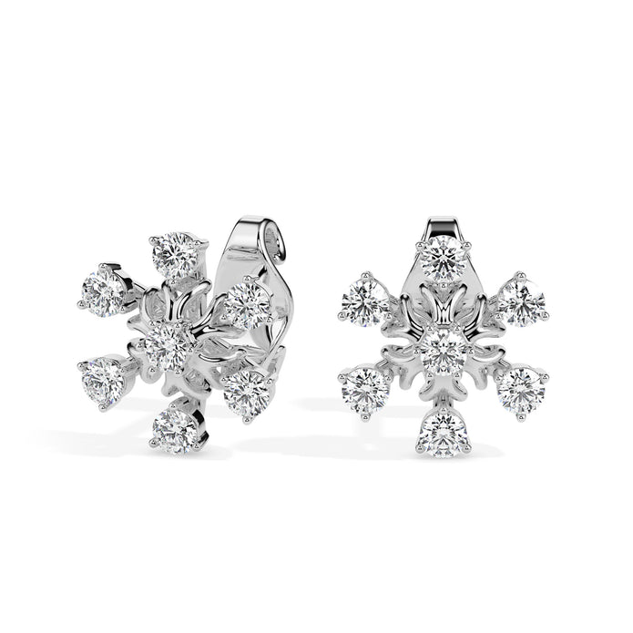 0.49Ct Snowflake Style Prong Lab-Grown Diamond Gold Stud Earrings