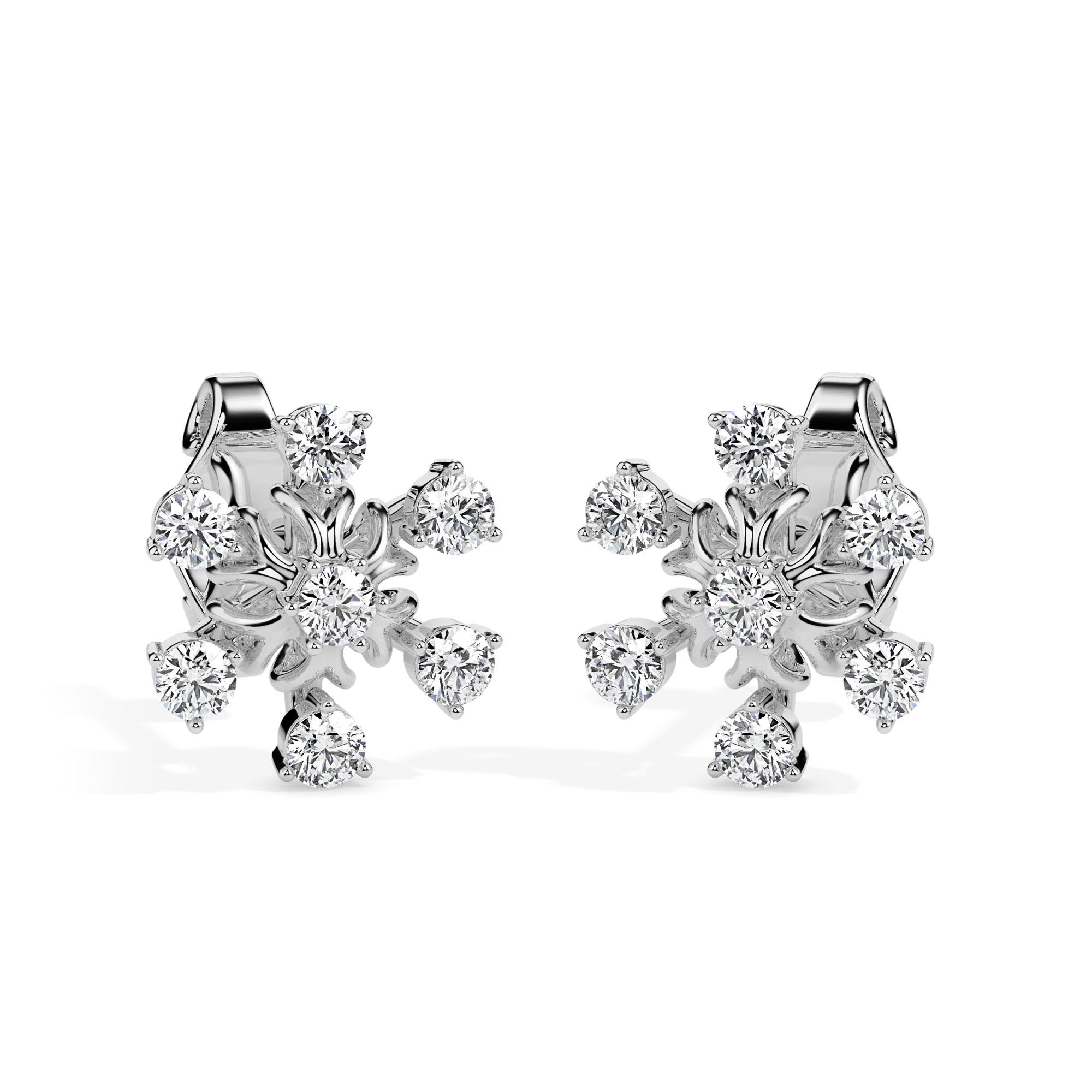 0.49Ct Snowflake Style Prong Lab-Grown Diamond Gold Stud Earrings