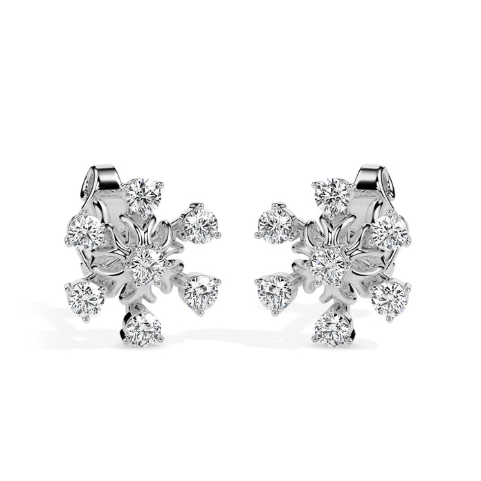 0.49Ct Snowflake Style Prong Lab-Grown Diamond Gold Stud Earrings