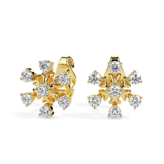 0.49Ct Snowflake Style Prong Lab-Grown Diamond Gold Stud Earrings