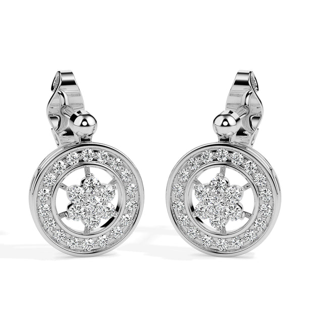 0.46Ct Cluster With Halo Lab-Grown Diamond Gold Stud Earrings